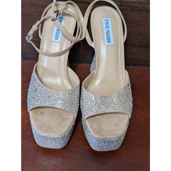 Steve Madden Lightness Womens Sparkle Sandles 9M - Picture 5 of 8